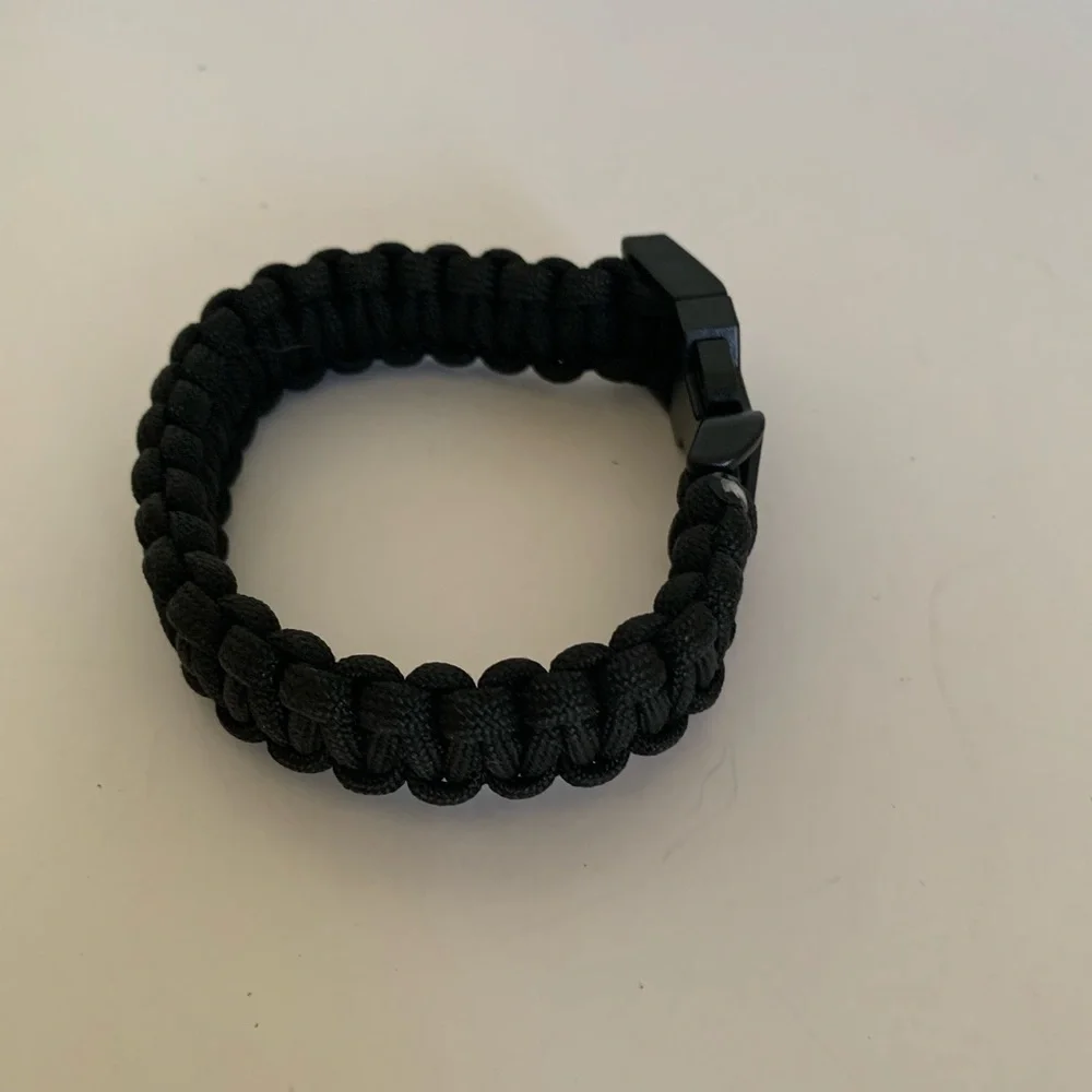 Black Paracord Sports Bracelet Braided Cord Boys Survival Rope Bracelet Stylish